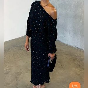 Never Fully Dressed Holiday Black and Coloured Dot Dress